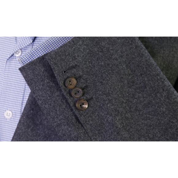 Edgar Pomeroy Bespoke Gray Cashmere Flannel Double Breasted Blazer 44XL - Picture 6 of 10